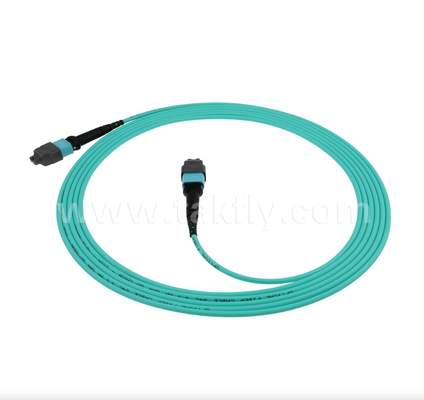 MPO/MTP 16-Fiber OM4 Trunk Cable หนาแน่นสูง เสียการใส่ต่ําสําหรับศูนย์ข้อมูลขนาดใหญ่ (40G/100G/400G Ready)