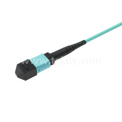 MPO/MTP Patchcord Fanout Uniboot LC Multimode OM3 Breakout สายไฟเบอร์ออปติกสําหรับศูนย์ข้อมูล