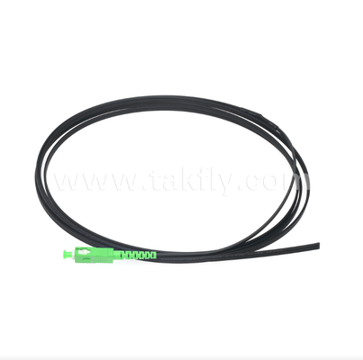 SC/APC FTTH สายดรอปไฟเบอร์ออปติกแบบแบนสำหรับภายนอกอาคาร – แบบซิมเพล็กซ์, แบบต่อหัวสำเร็จรูป, ดีไซน์ป้องกันการสั่นสะเทือนสำหรับการติดตั้งภาคสนามที่รวดเร็ว