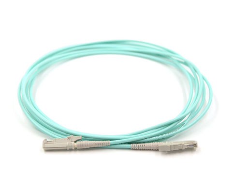 สายไฟเบอร์ออปติก E2K ถึง E2K MM 850nm Aqua Fiber Optic Cable Patch Cord