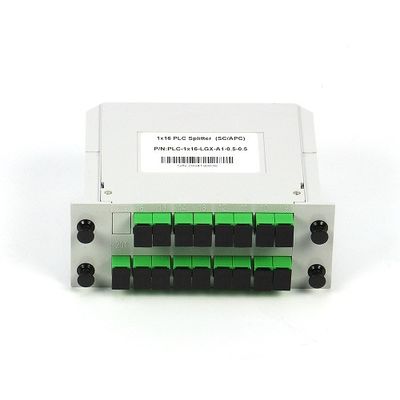 1 * 16 SC / APC SM G657A1 LGX Cassette Type ไฟเบอร์ออปติก PLC Splitter ในเครือข่าย