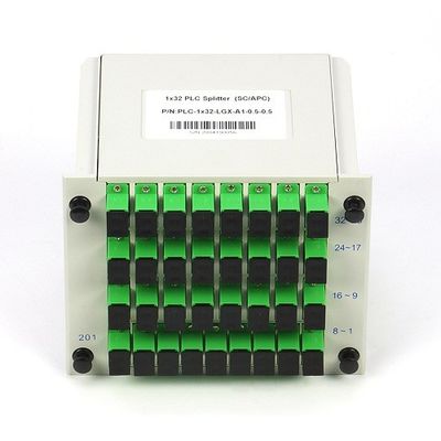 1X32 LGX Cassette ไฟเบอร์ออปติก PLC Splitter SC APC SM G657A1 ในเครือข่าย