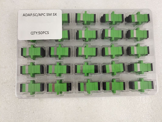SC APC Simplex Green Fiber Optic Adapter สำหรับกล่องเทอร์มินัล