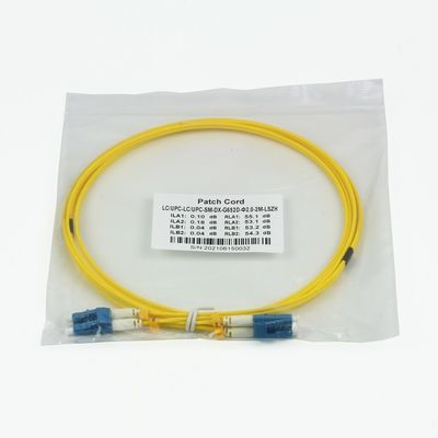 LC ถึง LC LSZH 1550nm บูตสั้น Multimode Patch Cord SM G652D 3.0mm