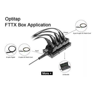 1x8 Splitter OptiTap Connector Drop Cable สายเคเบิลไดอิเล็กทริก / Tonable MST Box, 8 Port OptiTap Joint Closure