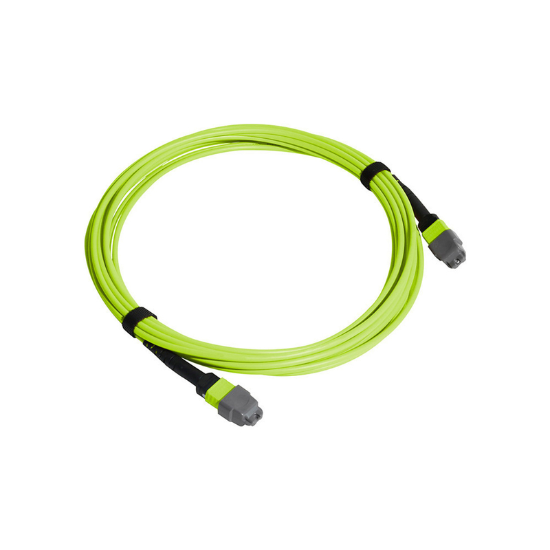 Multi Mode 24-Fiber Lime Green MPO MTP Cable สายไฟฟ้าไฟฟ้าออปติก 20m ความยาว ระยะอุณหภูมิที่ดีที่สุด