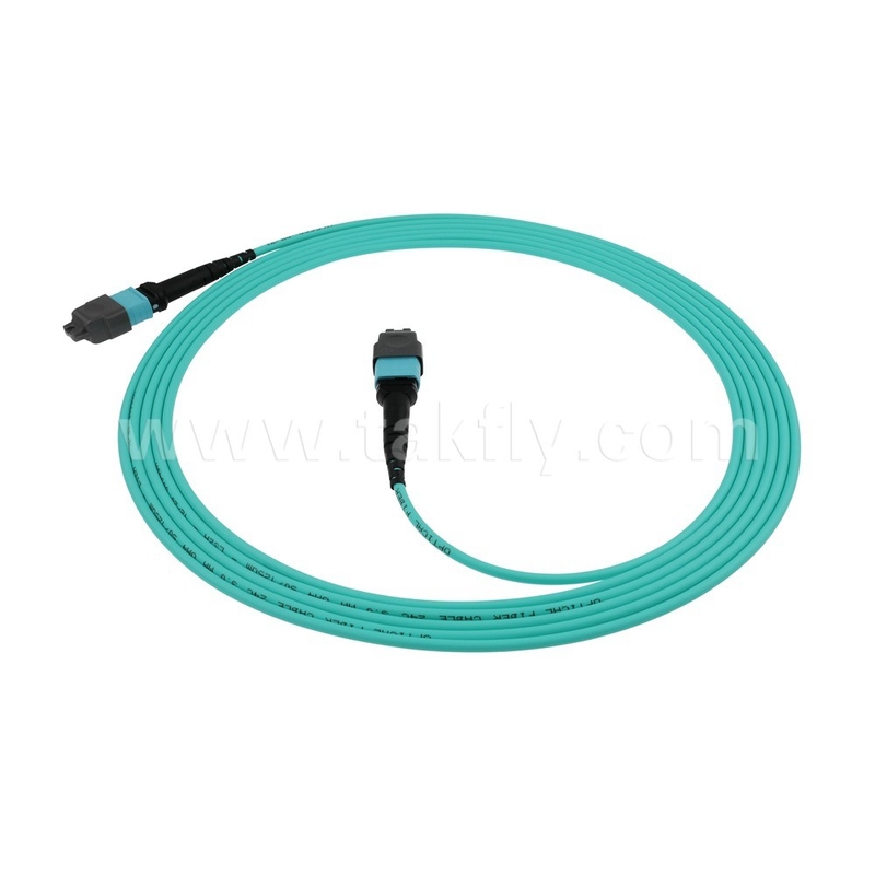 16 Core SM MM MPO MTP สายพานกระโดดไฟเบอร์ออปติกสําหรับศูนย์ข้อมูล FTTX สามารถปรับแต่งได้