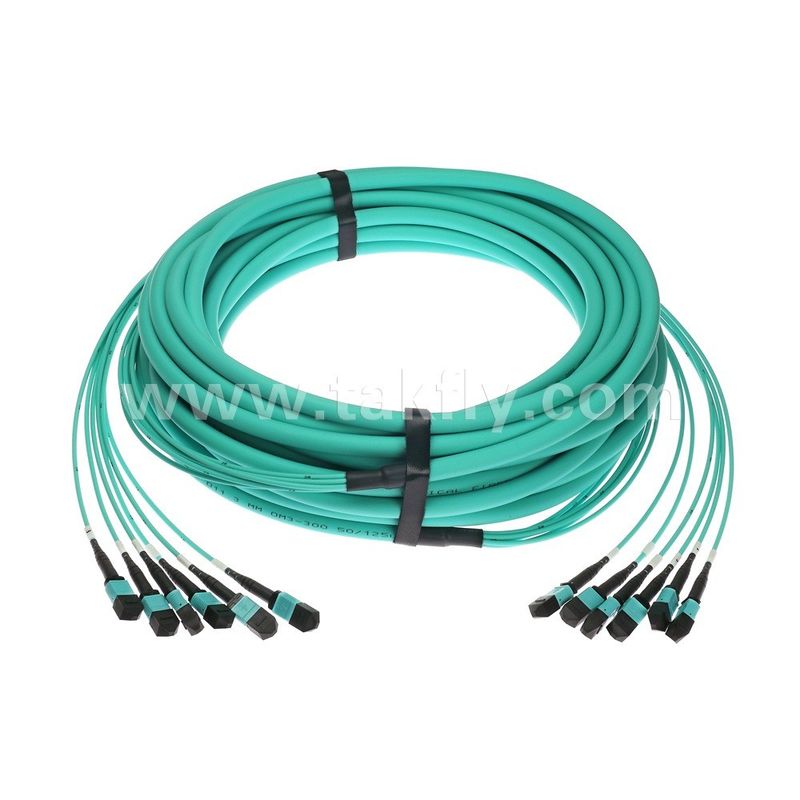 MPO / MTP Patchcord สายเคเบิล Trunk 72-Core จัมเปอร์ SM / MM ไฟเบอร์ออปติกสำหรับศูนย์ข้อมูล AI FTTX