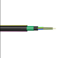PE Outer Sheath GYFTA53 สายไฟฟ้าไฟฟೈเบอร์ double sheath กับสมาชิกความแข็งแกร่งกลาง FRP