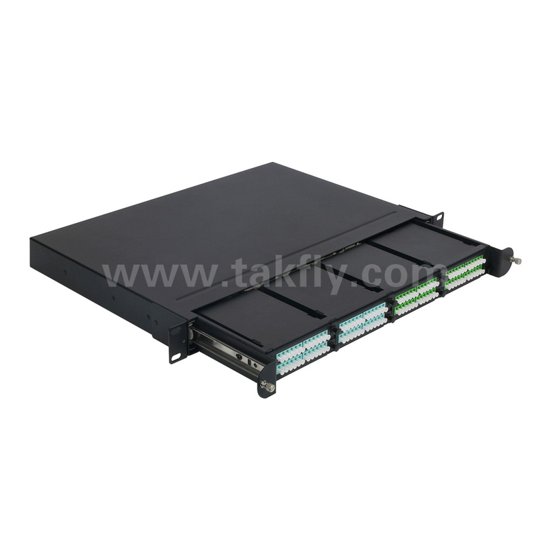 1U Rack Mount 24F MPO-LC MTP แพทช์พานีล ความหนาแน่นสูง 96F สําหรับศูนย์ข้อมูล