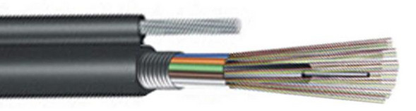2-144F สายไฟฟ้าไฟเบอร์ออปติก GYFTC8S สําหรับการใช้งานกลางแจ้งในสายไฟเบอร์ G652D