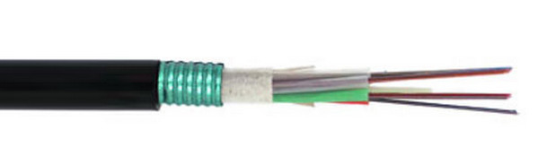 MDPE/HDPE หมวก GYTA 2-144F สายไฟฟ้าออปติกส์ภายนอกที่มีการเสริมพลังศูนย์กลางสายเหล็ก