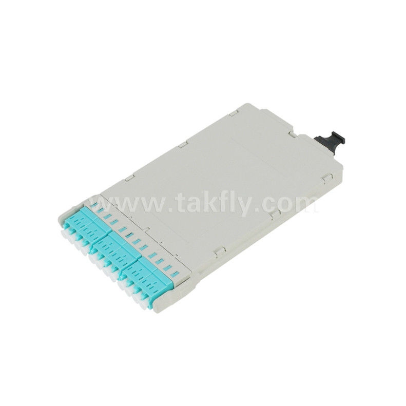 โมดูลเทปคาสเซ็ต MPO / MTP ที่สิ้นสุดล่วงหน้า MPO / MTP-LC 12C ไฟเบอร์ออปติกสำหรับศูนย์ข้อมูล FTTX