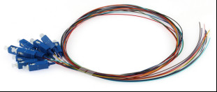 สายไฟเบอร์ออปติก Pigtail SC/UPC 12 สี 0.9mm G652D G657A 4.5mm OD