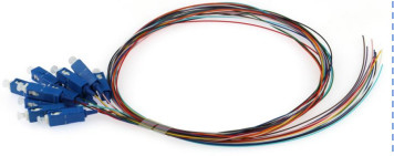 SC UPC 0.9mm 12 สี สายไฟเบอร์ออปติก Pigtail Simplex