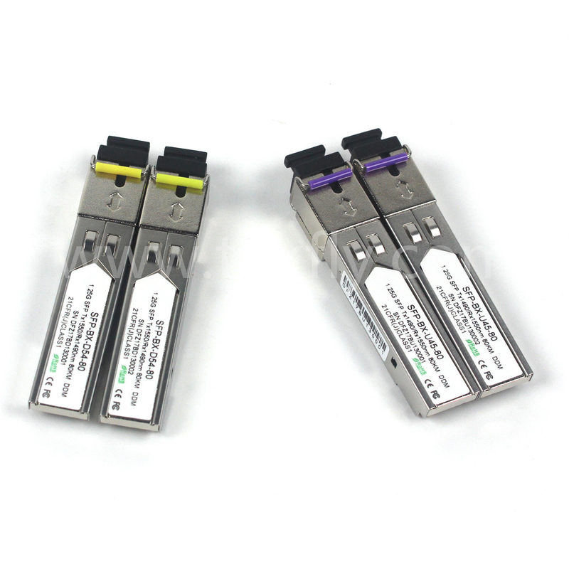 1.25G SFP BIDI OPTICAL TRANCEIVER MODULE Tx1490/Rx1550nm 80KM SMF DDM LC CISCO JUNIPER HUAWEI รองรับ