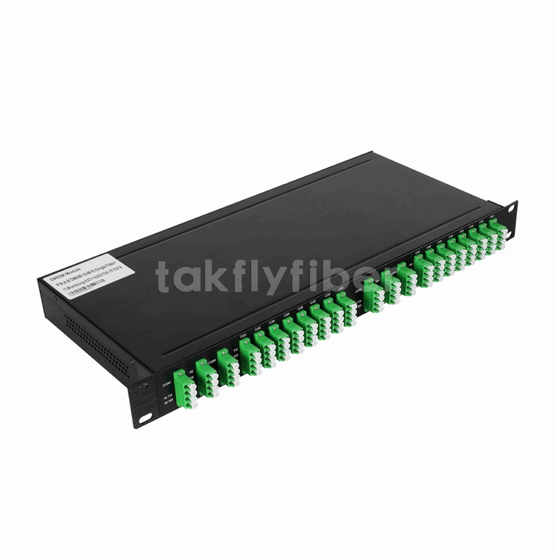 16CH DWDM MUX DEMUX พร้อมจอและ Port ขยาย 1625nm OTDR และ EDFA