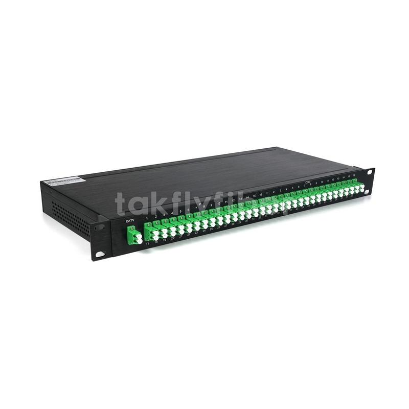 1x32 ไฟเบอร์ออปติก PLC Splitter CATV WDM กับ IP ใน 1U 19 นิ้ว Rack Mount