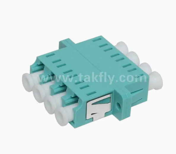 LC Quad APC Upc 4 Core Fiber Optic Adapter พร้อม Flange Simplex และ Duplex Body Style การสูญเสียการใส่ ≤0.2dB
