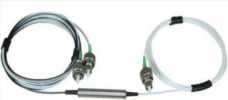 การเชื่อมต่อแบบต่อเนื่องกับอุปกรณ์ DWDM 1x2 ที่มีกว้างเคเบิล 0.9 มิลลิเมตร และมุมหมุน 45° หรือ 90°
