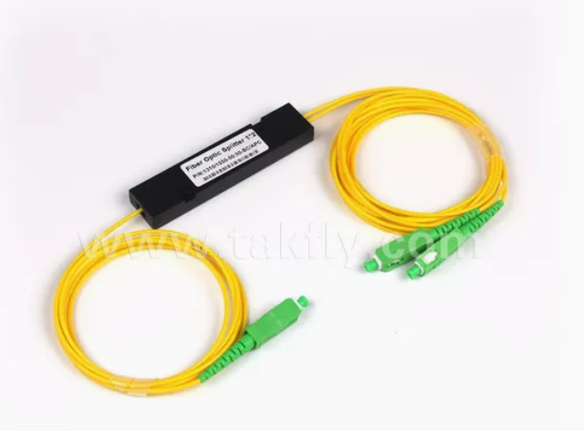 1x2 Single Mode ABS SC PLC Splitter สายไฟเบอร์ออปติก Sc APC 1 ถึง 2 PLC Splitter