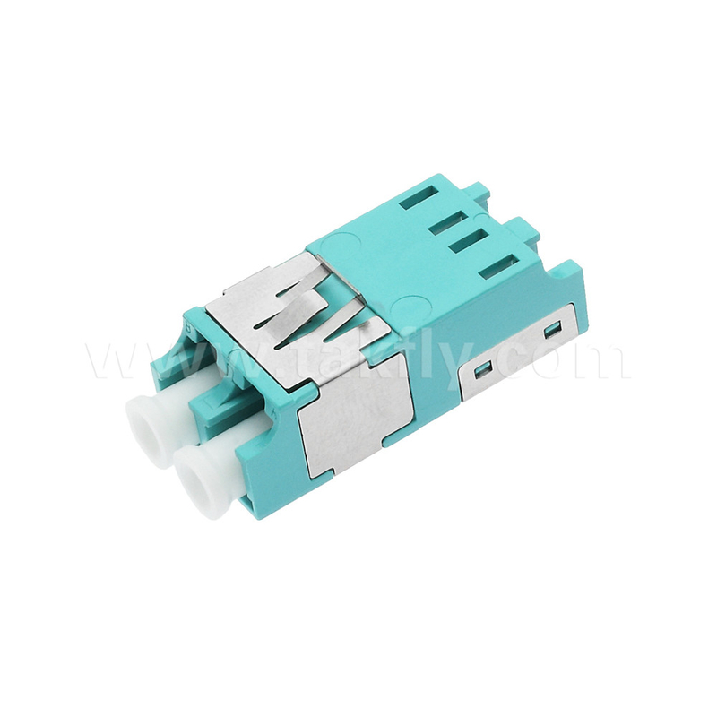 2 Port LC Duplex Quad Dust Proof Adapter V2 HD สเปรย์เกลือ 500 ชั่วโมง สามารถเปลี่ยนกันได้ ≤0.2dB