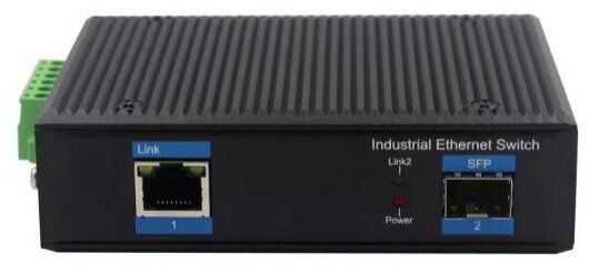 สวิตช์ PoE ระดับอุตสาหกรรม 1 พอร์ต 10/100/1000Mbps PoE + 1 พอร์ต 1000Mbps SFP ไฟเบอร์ (DF-1FG-1GPI)