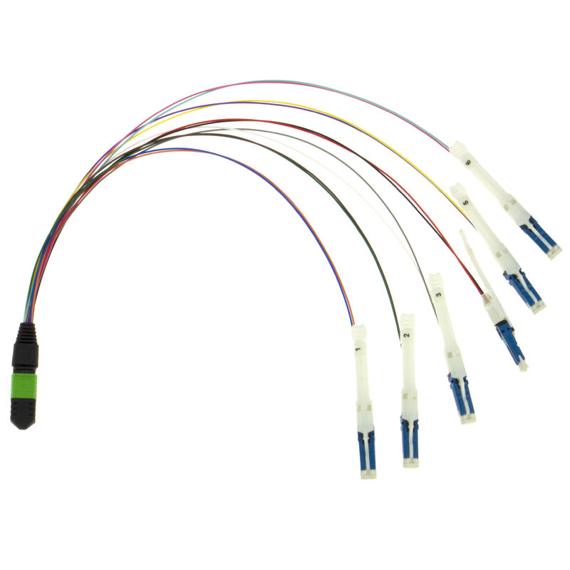 ไฟเบอร์ออปติก MPO-CS Breakout ไฟเบอร์ออปติก Patch Cord สําหรับศูนย์ข้อมูล
