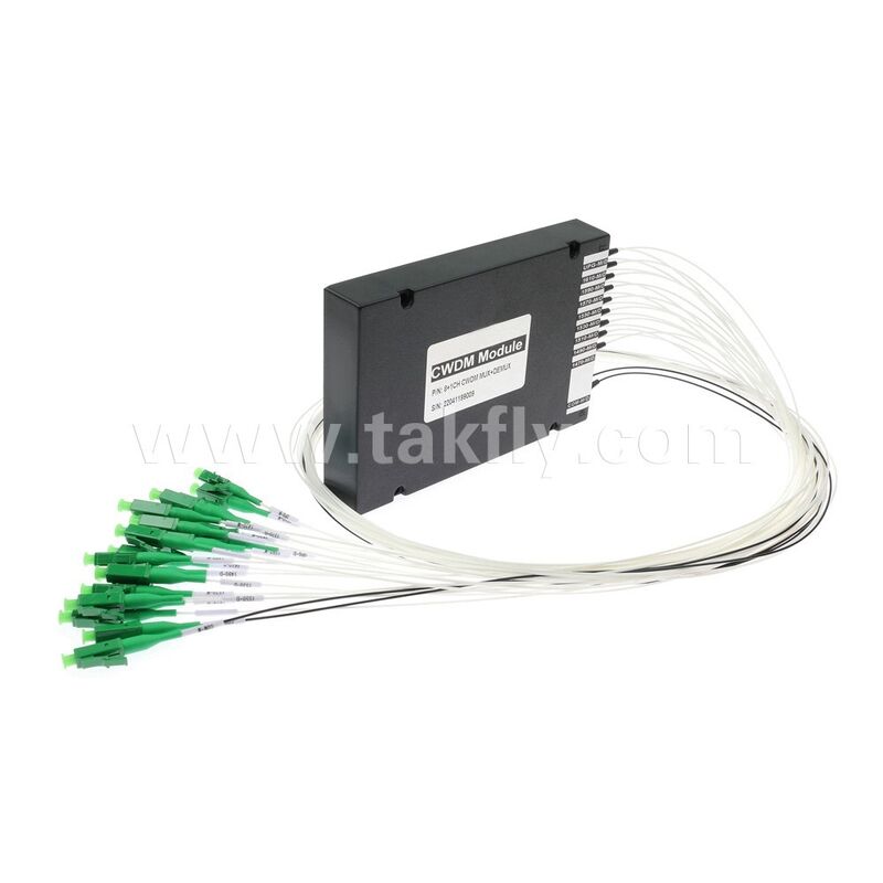 CWDM 8+1Channel MUX & DEMUX โมดูล ABS สายไฟเบอร์ออปติกสําหรับศูนย์ข้อมูล FTTX
