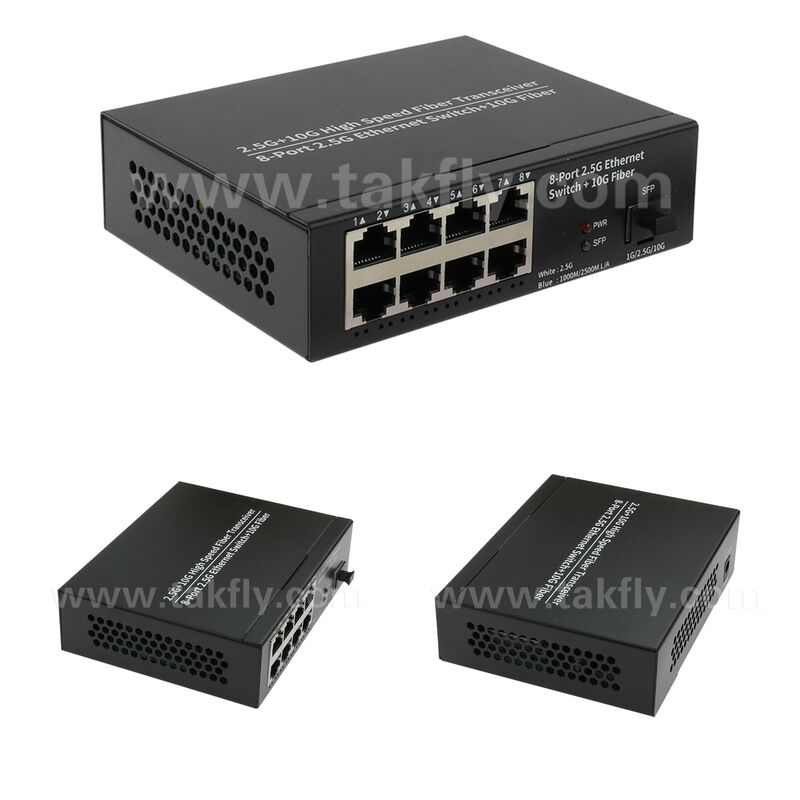 2.5G 8 Port Copper Ethernet Switch with 10G SFP Uplink and Fanless Metal Casing for Reliable Network Performance