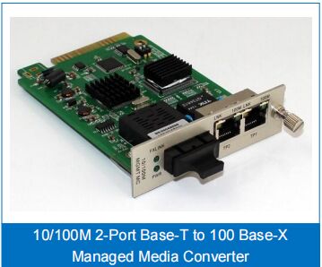 10/100 M 2-Port Base-T to 100 Base-X แมนเนจด์มีเดียคอนเวอร์เตอร์ โรงงานขายตรง การเชื่อมต่อเครือข่ายที่น่าเชื่อถือ