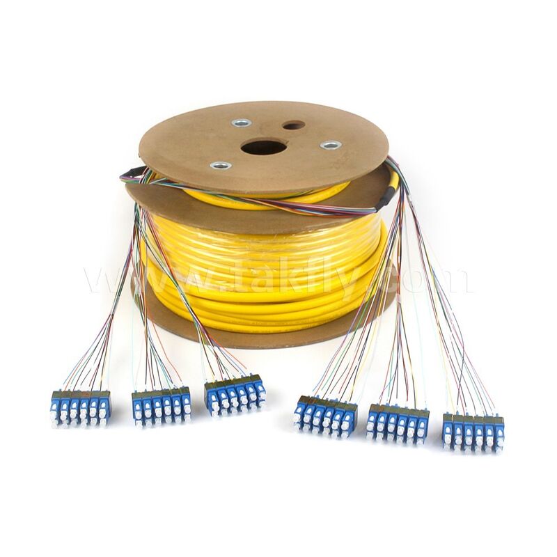 Patchcord 36Cores SC-SC ไฟเบอร์ออปติก Breakout Drop Cable สําหรับศูนย์ข้อมูลโทรคมนาคม