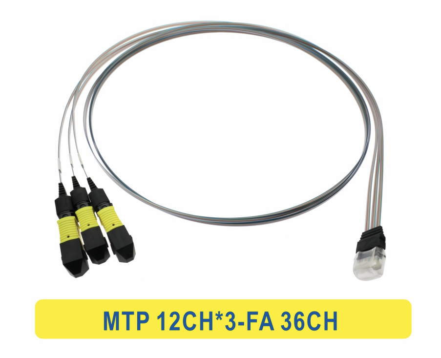 3 * 12F MTP ถึง 36CH FA สายไฟเบอร์อาร์เรย์ สายไฟเบอร์ออปติก แพทชคอร์ด