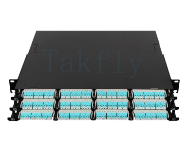 1U 144C Ultra-High-Density MPO Patch Panel 12 สล็อตแคสเท็ต, 144 LC Core สําหรับการเชื่อมโยง MDF / IDF