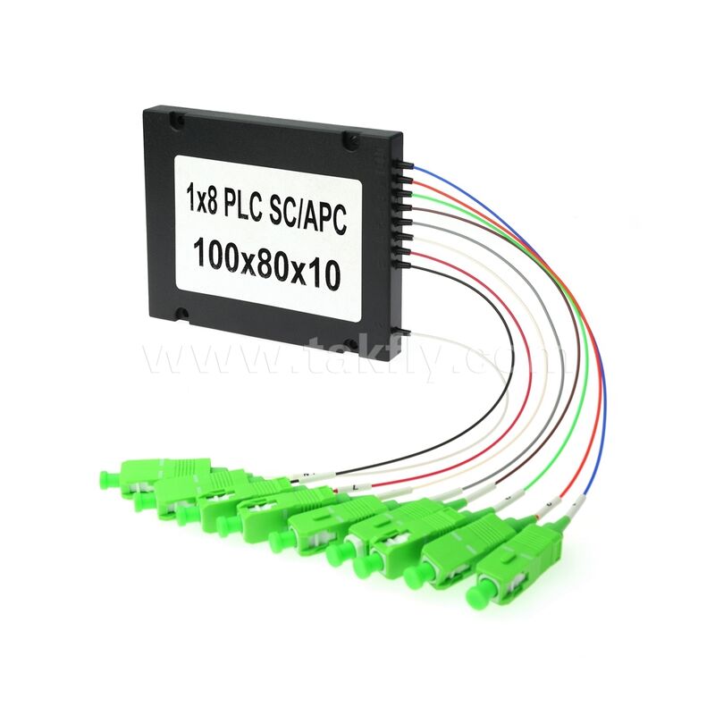 PLC Fiber Splitter ₹ 900μm ABS Box, SM G657A1, SC/APC สําหรับการเชื่อมต่อและกระจายสัญญาณออปติกในเครือข่าย PON