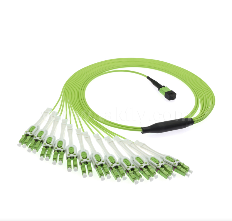 MPO/MTP to LC Uniboot Breakout Patch Cord – OM5 Multimode, 1×24, Space-Saving Uniboot LC Connectors, for High-Density Data Center & 40G/100G/400G Applications