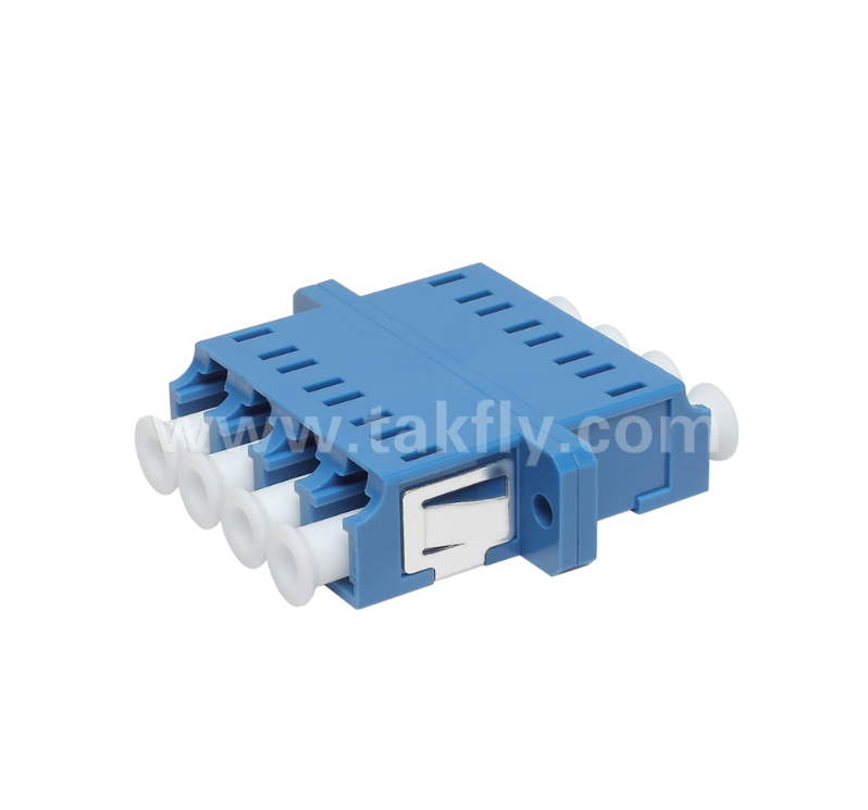 แอดป์เตอร์ไฟเบอร์ LC Quad ราคา 4× LC Duplex การออกแบบที่ประหยัดพื้นที่ สําหรับการเชื่อมต่อเคเบิลกับเคเบิลและเคเบิลกับอุปกรณ์