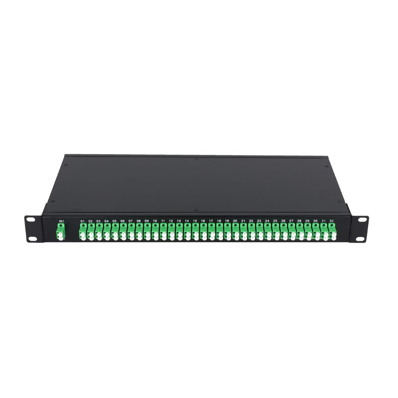 PLC Splitter 1U 19Inch 2x64 Rack Mount LC ไฟเบอร์ออปติกสําหรับศูนย์ข้อมูล FTTx