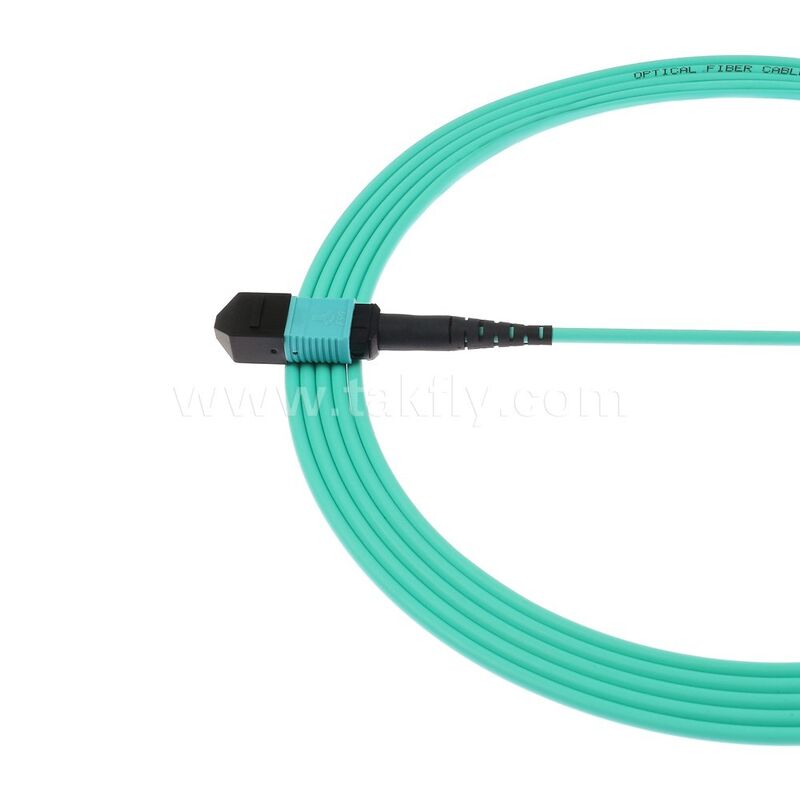 MPO MTP Patchcord MM OM3 ทรังค์เคเบิล 12F ไฟเบอร์ออปติกสําหรับศูนย์ข้อมูล