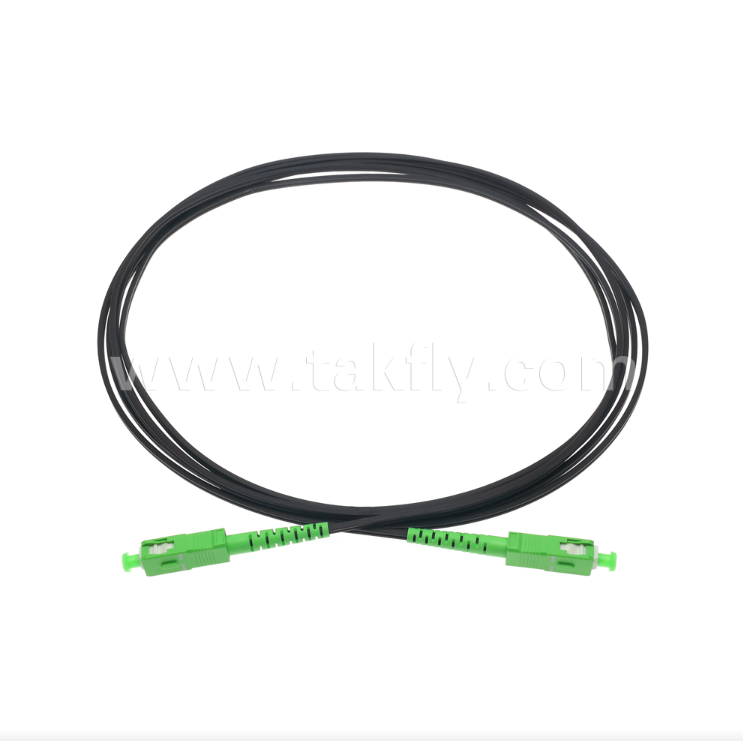 SC/APC ไปยัง SC/APC FTTH Indoor Flat Drop Patch Chord -Simplex, Pre-terminated, anti Vibration สําหรับการใช้งานในอาคารอย่างรวดเร็ว