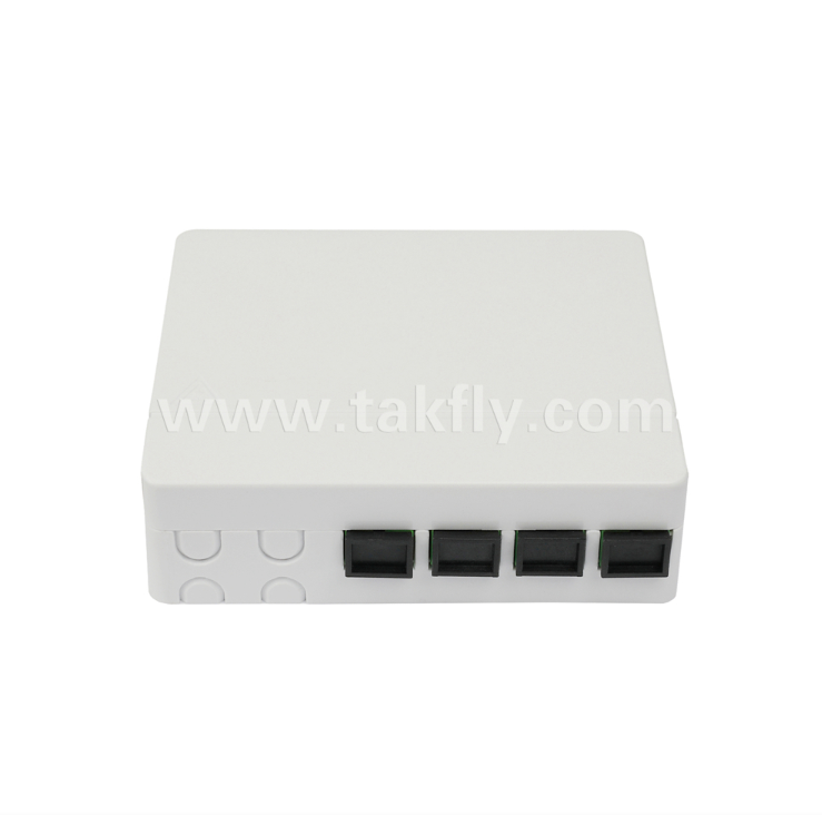 TKS-1806-04C-4 Port Fiber Termination Box - Surface Mount, SC/LC Compatible, การออกแบบแบบโมดูลสําหรับระบบย่อยพื้นที่ทํางาน