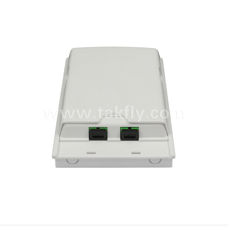 TKS-1806-02F Fiber Wall Outlet √ Feeder Cable to Drop Cable จุดสิ้นสุดสําหรับเครือข่าย FTTx