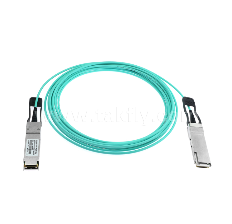 สายเคเบิลใยแก้วนำแสง QSFP+ 40G แบบแอคทีฟ – 4 ช่องสัญญาณ Full-Duplex, 11.3Gbps ต่อเลน, ใช้พลังงานต่ำ, เสียบขณะทำงานได้
