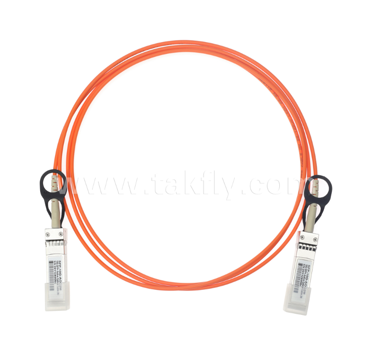 สายเคเบิลใยแก้วนำแสงแบบแอคทีฟ 10G SFP+ (AOC) – 300 เมตร บน OM3, 850nm VCSEL, ใช้พลังงานต่ำ <0.35W/ปลายสาย, การเชื่อมต่อระยะสั้น SFP+ ถึง SFP+