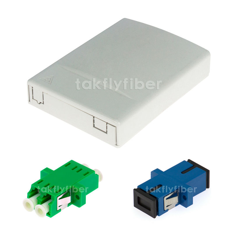 FTTH 2 พอร์ต Mini ABS Fiber Optic Wall Mount Termination Box OTB Optical Termination Box