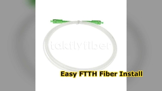 FTTH 2.0 * 3.0 มม. สายแพทช์ไฟเบอร์ออปติกในร่มที่มองไม่เห็นโปร่งใส SCAPC ถึง SCAPC